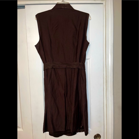 “Need to redo” Maggy London, Brown Double-Breasted Dress, Size 14 - Picture 2 of 4